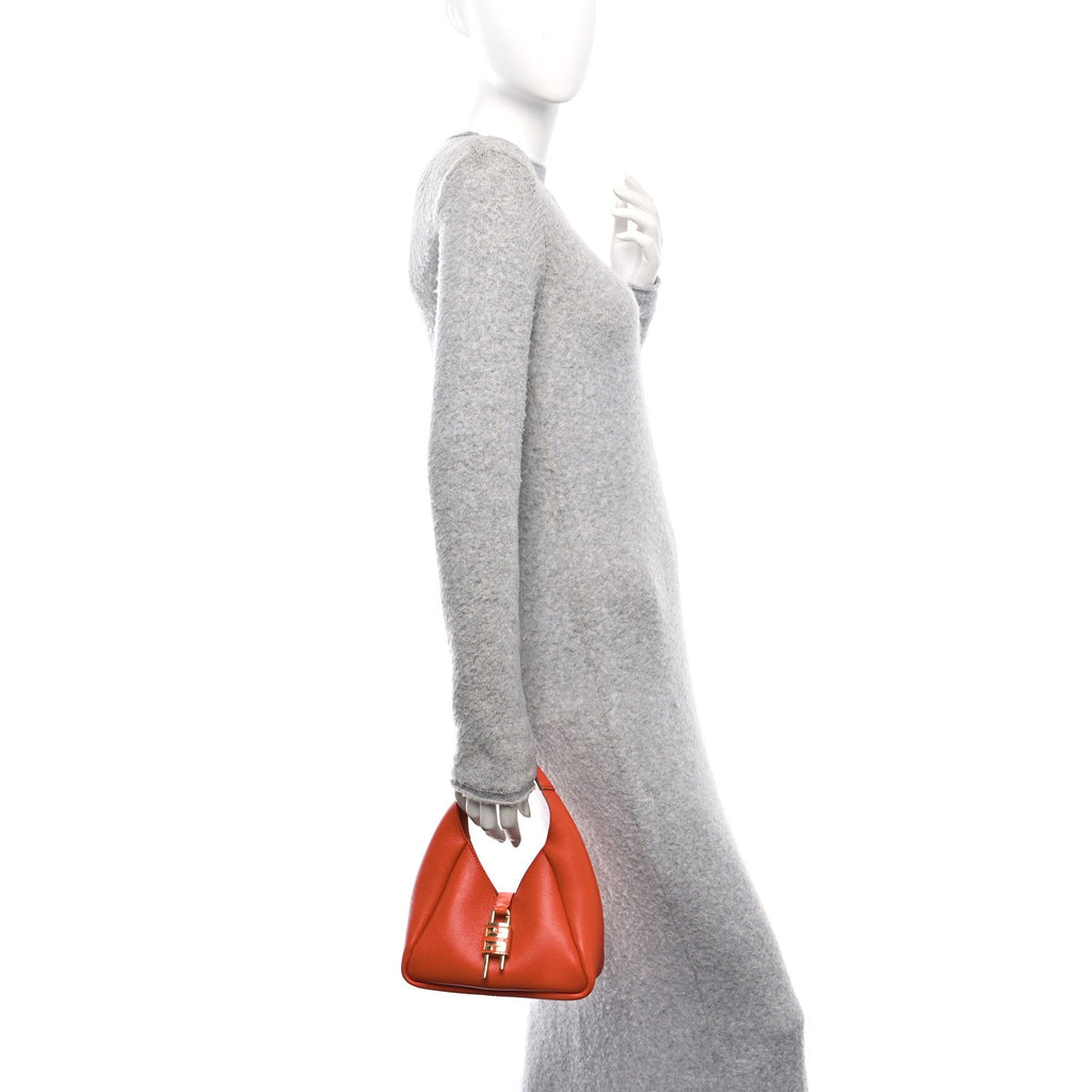 Textured Calfskin Mini G Hobo Orange