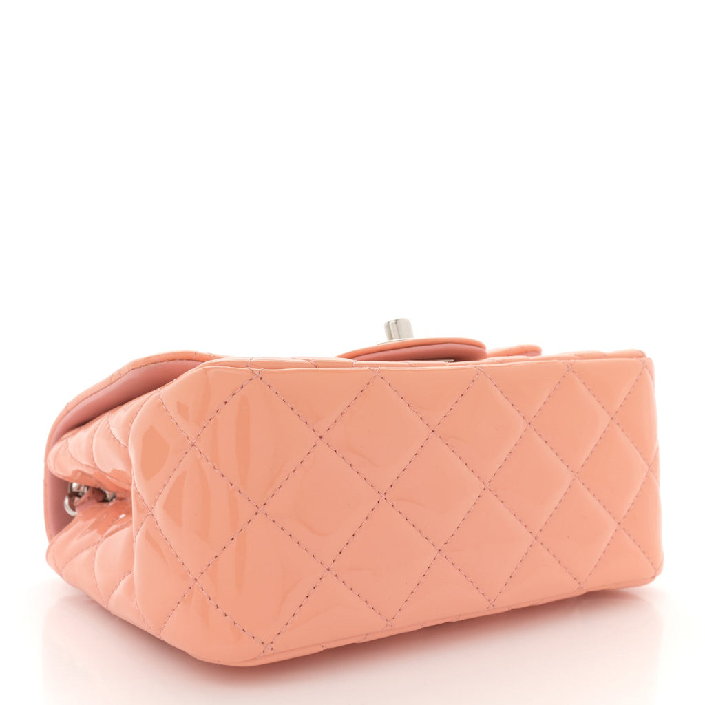 Patent Quilted Mini Square Flap Pink