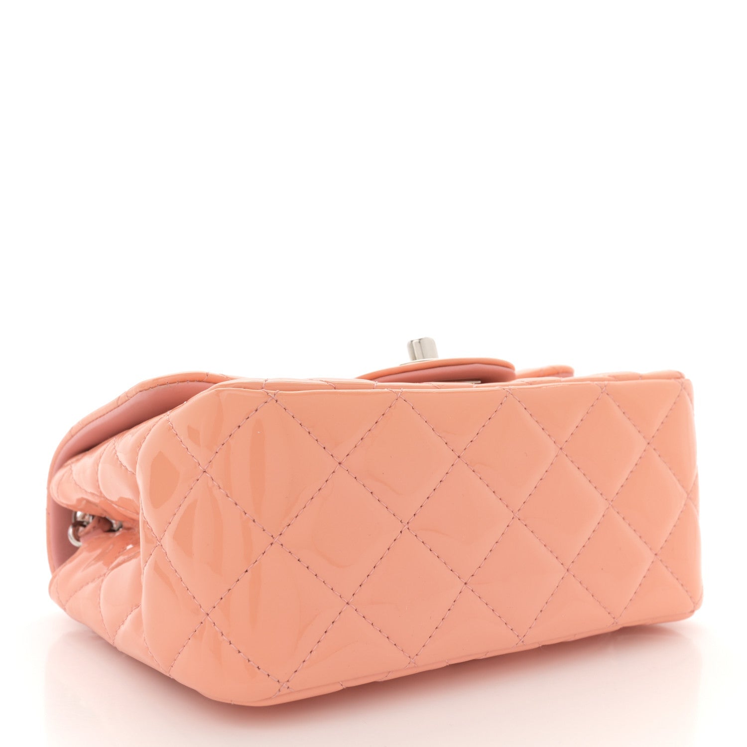 Patent Quilted Mini Square Flap Pink