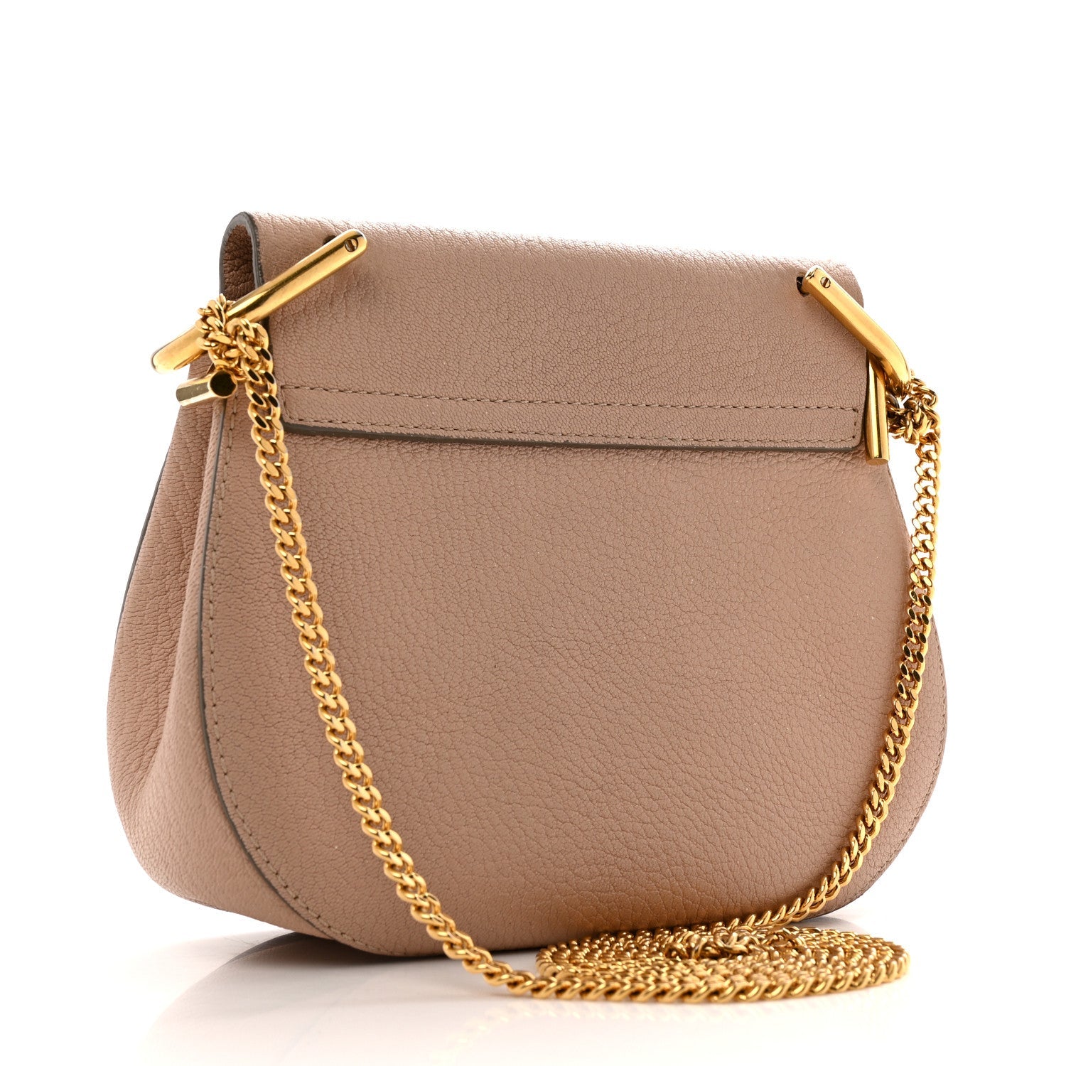 Grained Lambskin Mini Drew Shoulder Bag Cement Pink