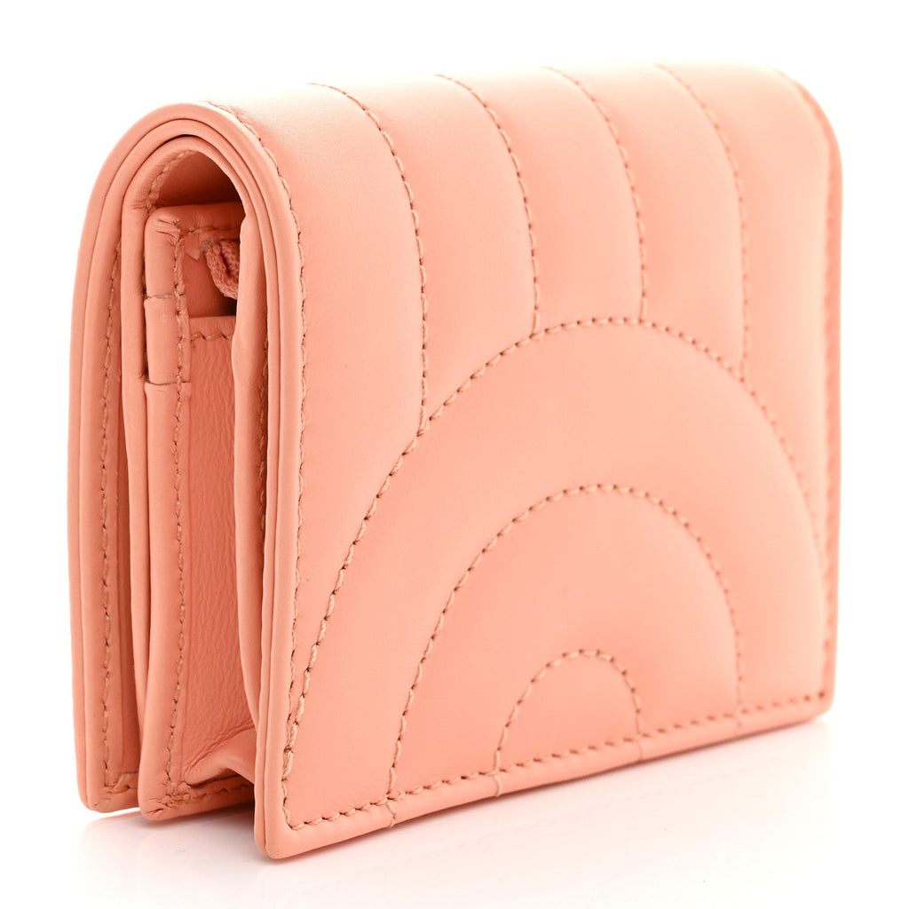 Calfskin Vertical Ring Matelasse GG Marmont  Case Wallet Peachy Chic