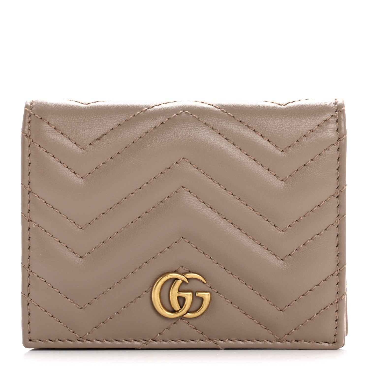 Calfskin Matelasse GG Marmont  Case Wallet Porcelain Rose