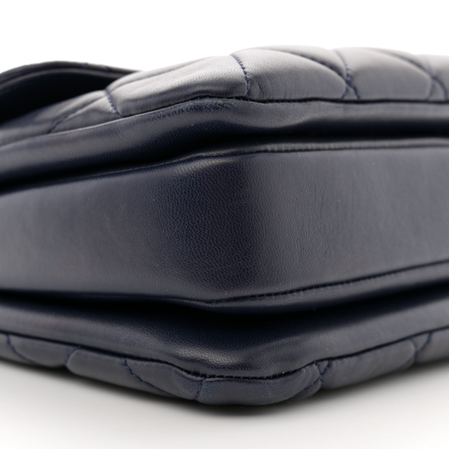 Lambskin Quilted Small Trendy CC Flap Dual Handle Bag Navy