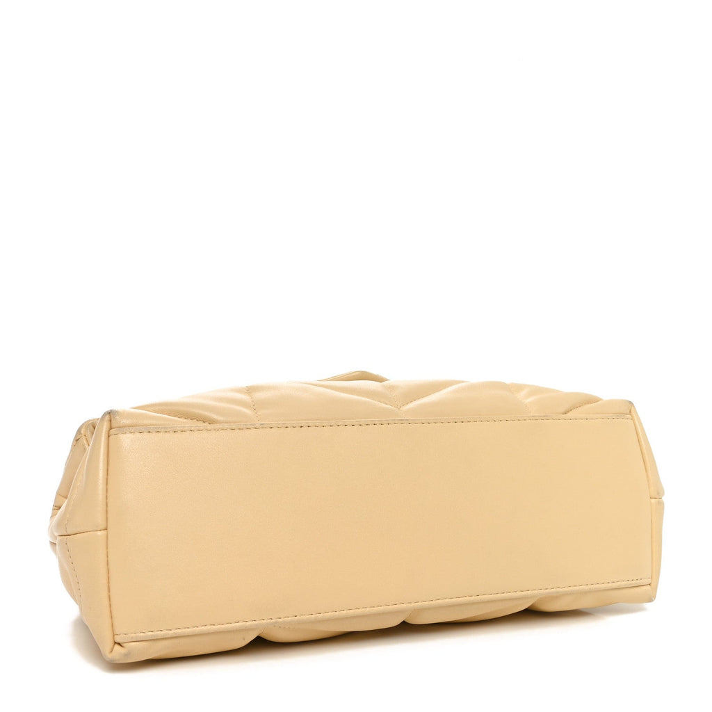 Lambskin Quilted Small Loulou Puffer Monogram Chain Satchel Jaune Pale