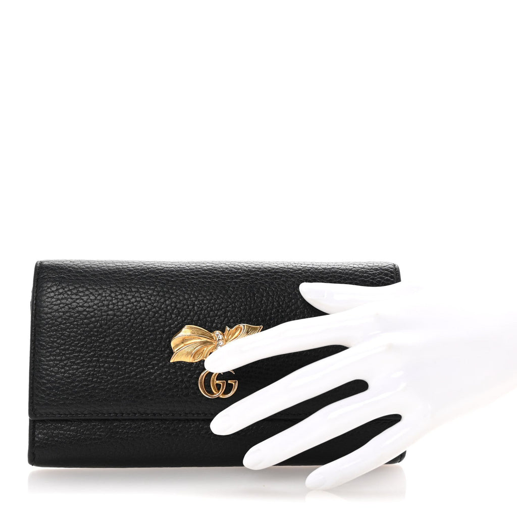 Calfskin Garden Continental Wallet Black