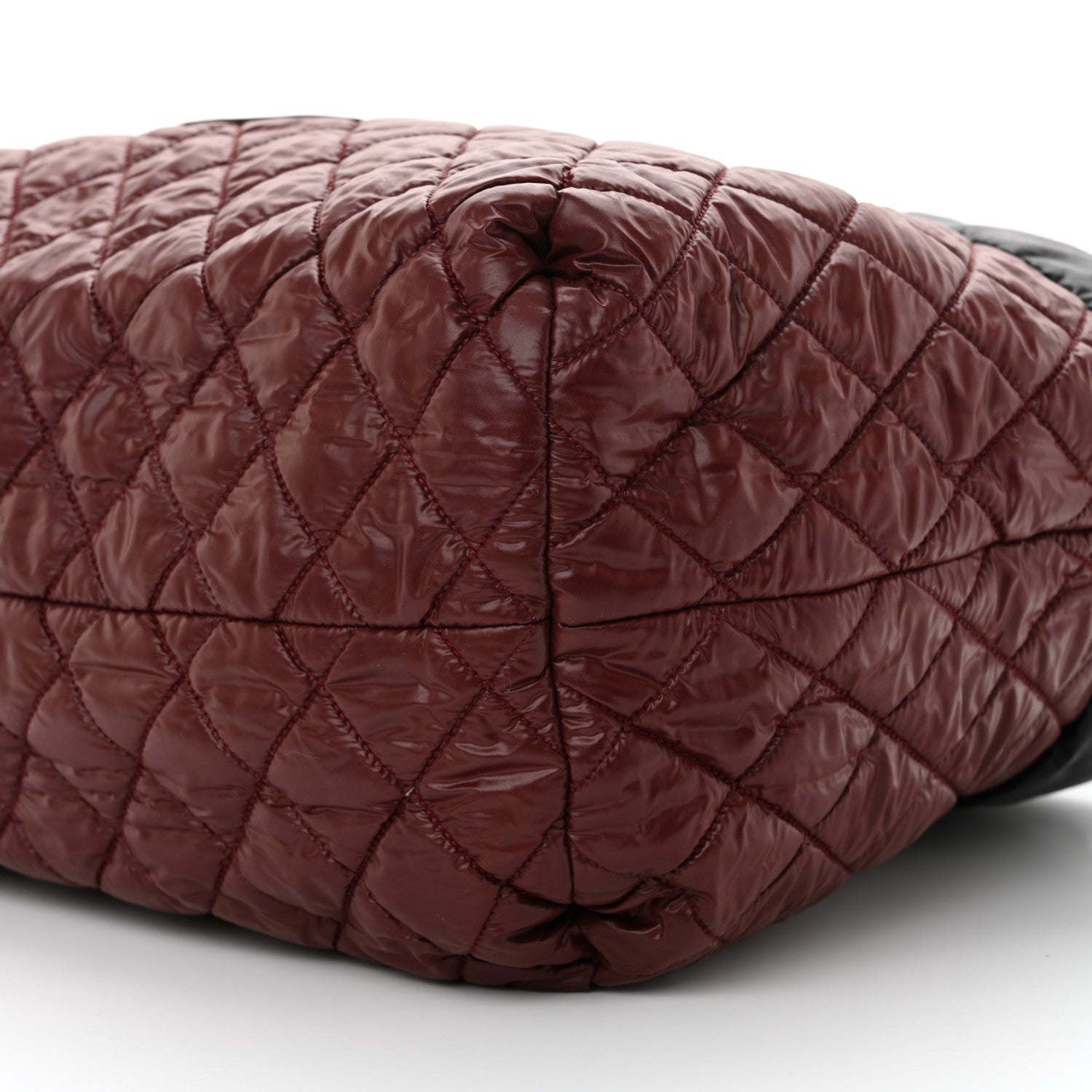 Lambskin Quilted Large Coco Cocoon Reversible Tote Black