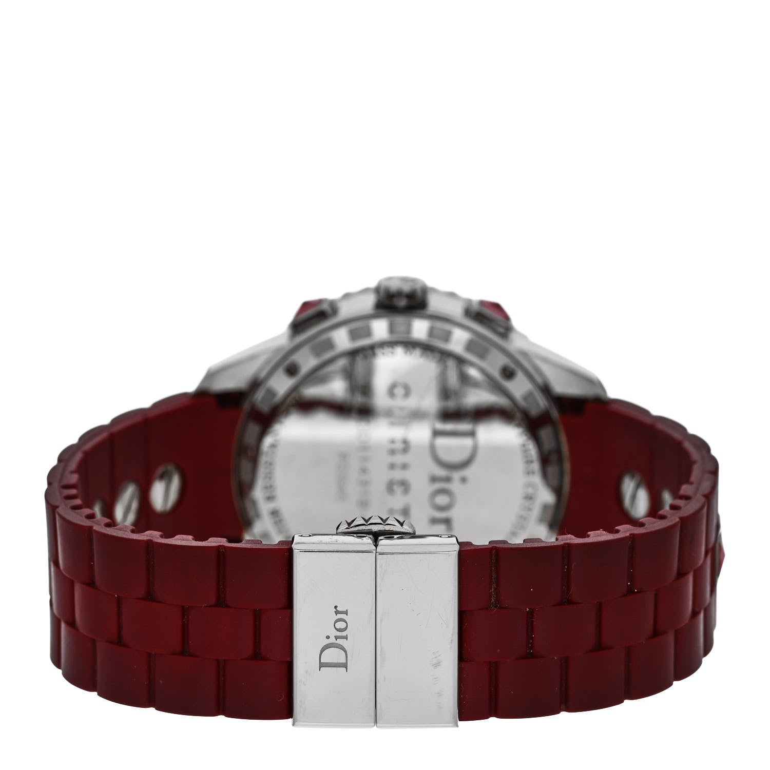 Stainless Steel Diamond Pave Sapphire 38mm Christal Chronograph Quartz Watch Red