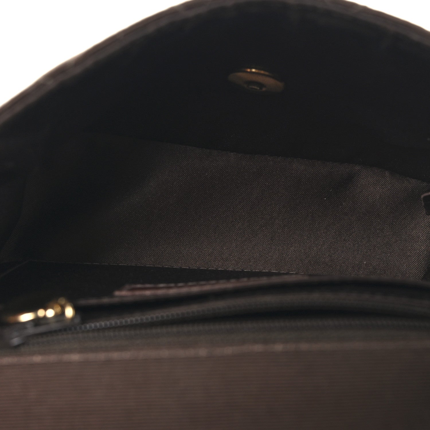 Grosgrain Quilted Mini Square Flap Brown