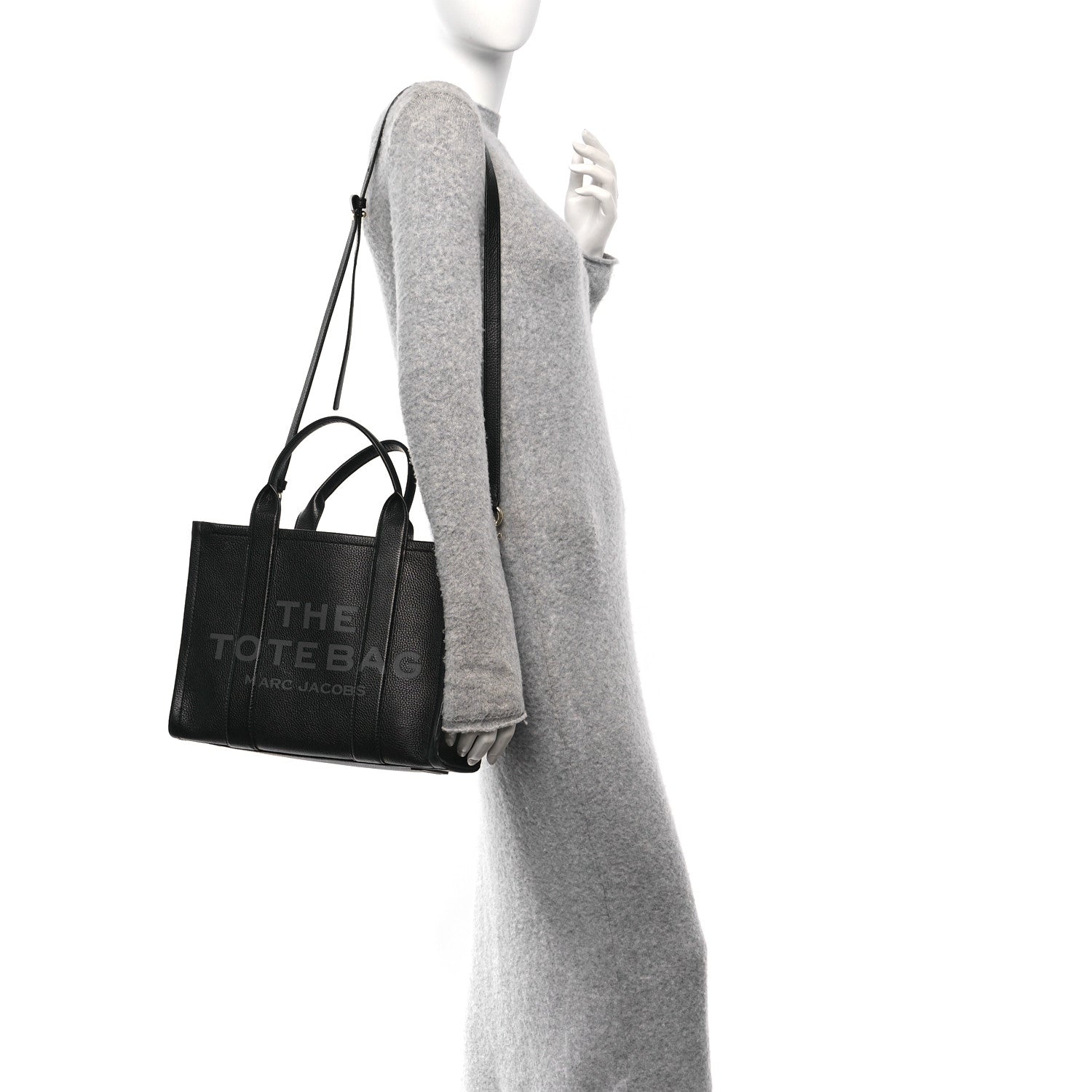 Grained Calfskin Medium The Tote Bag Black