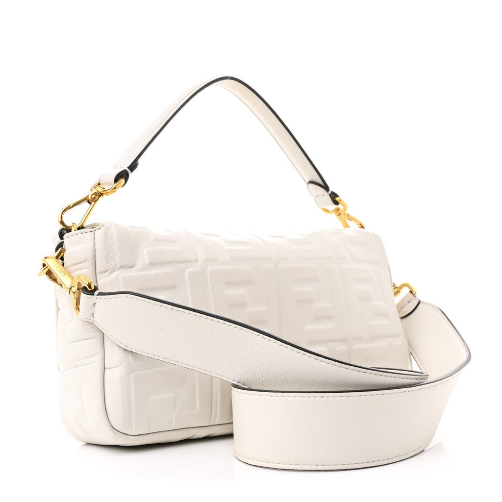Nappa FF 1974 Embossed Baguette White
