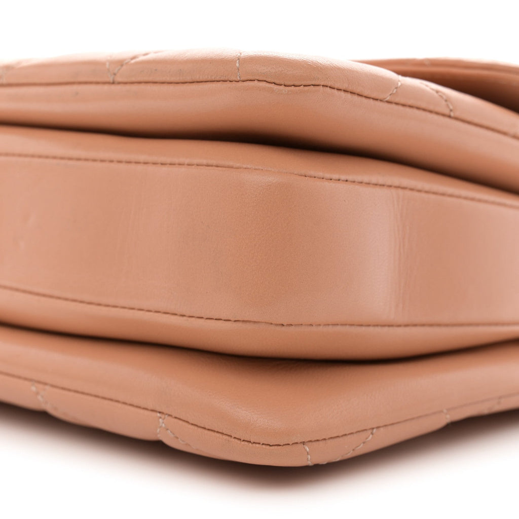 Lambskin Quilted Small Trendy CC Dual Handle Flap Bag Camel