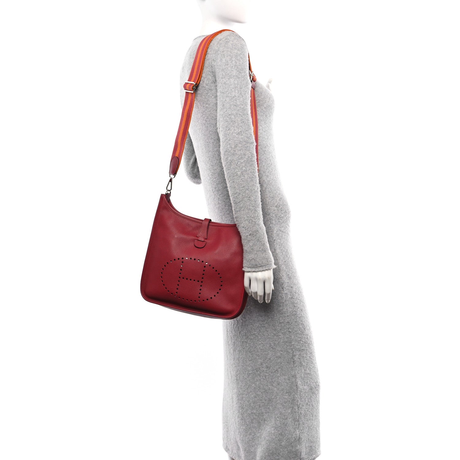 Taurillon Clemence Amazone Evelyne III PM Rouge Grenat Orange