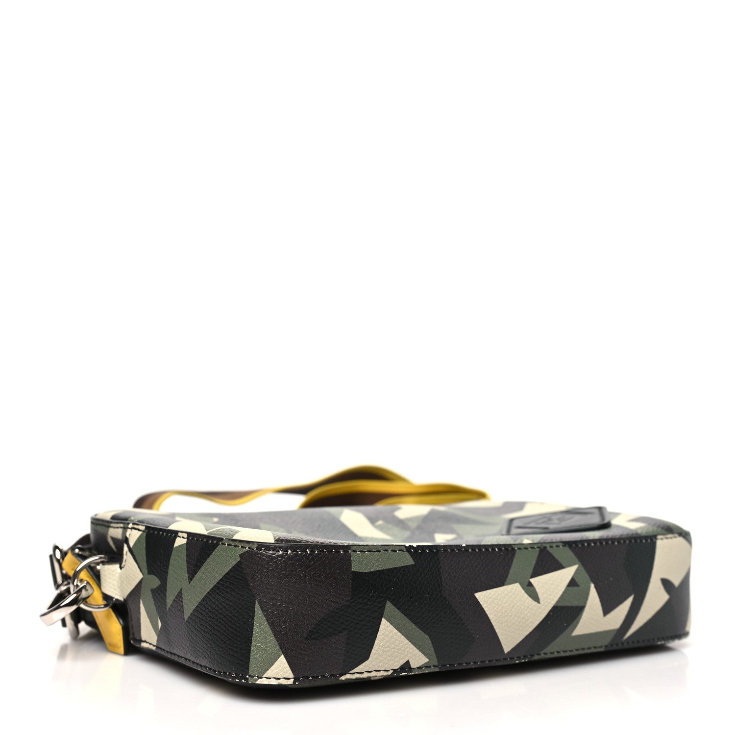 Textured Calfskin Bugs Camouflage Medium Camera Case Multicolor Military