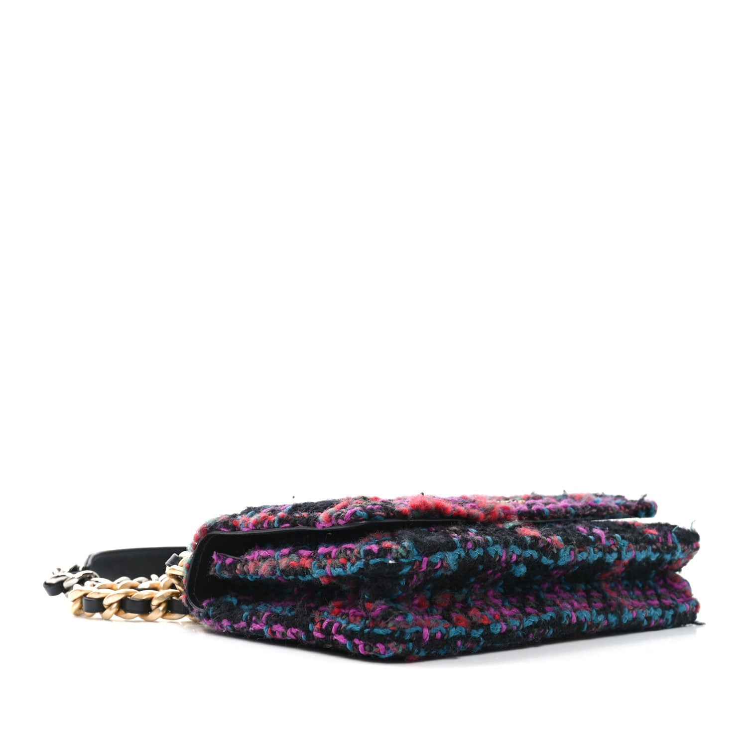 Tweed Quilted Chanel 19 Wallet On Chain WOC Black Pink Blue