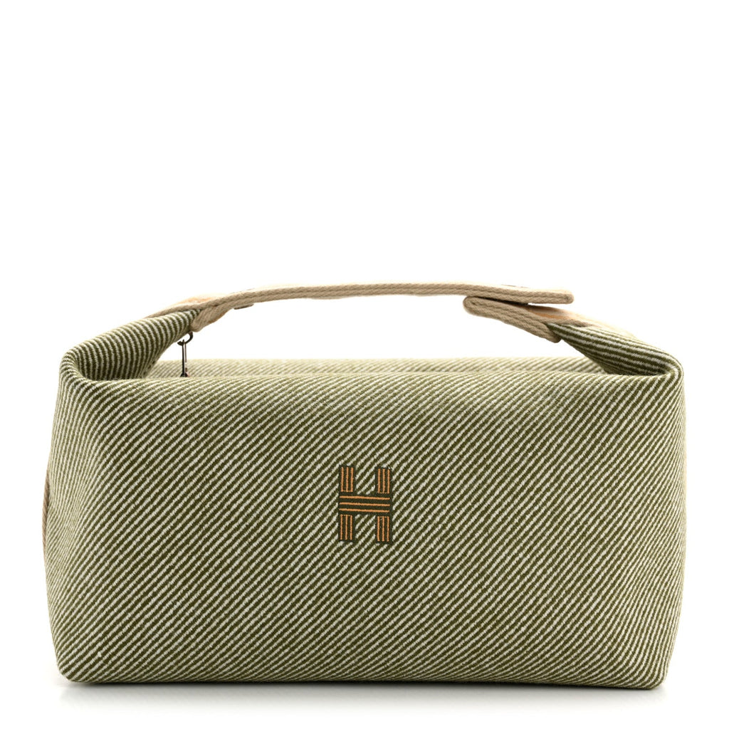 Wool Large Bride-A-Brac H Natte Pouch Vert Foret