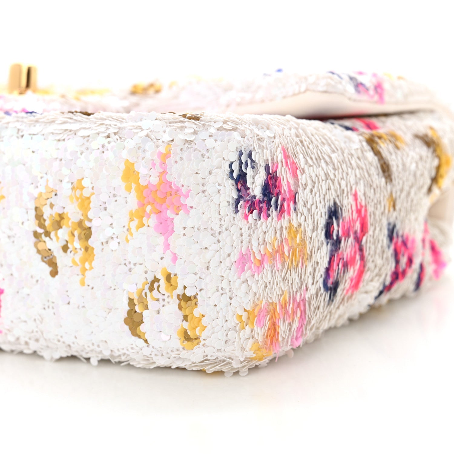 Sequin Logo Mini Rectangular Flap White Multicolor White Multicolor