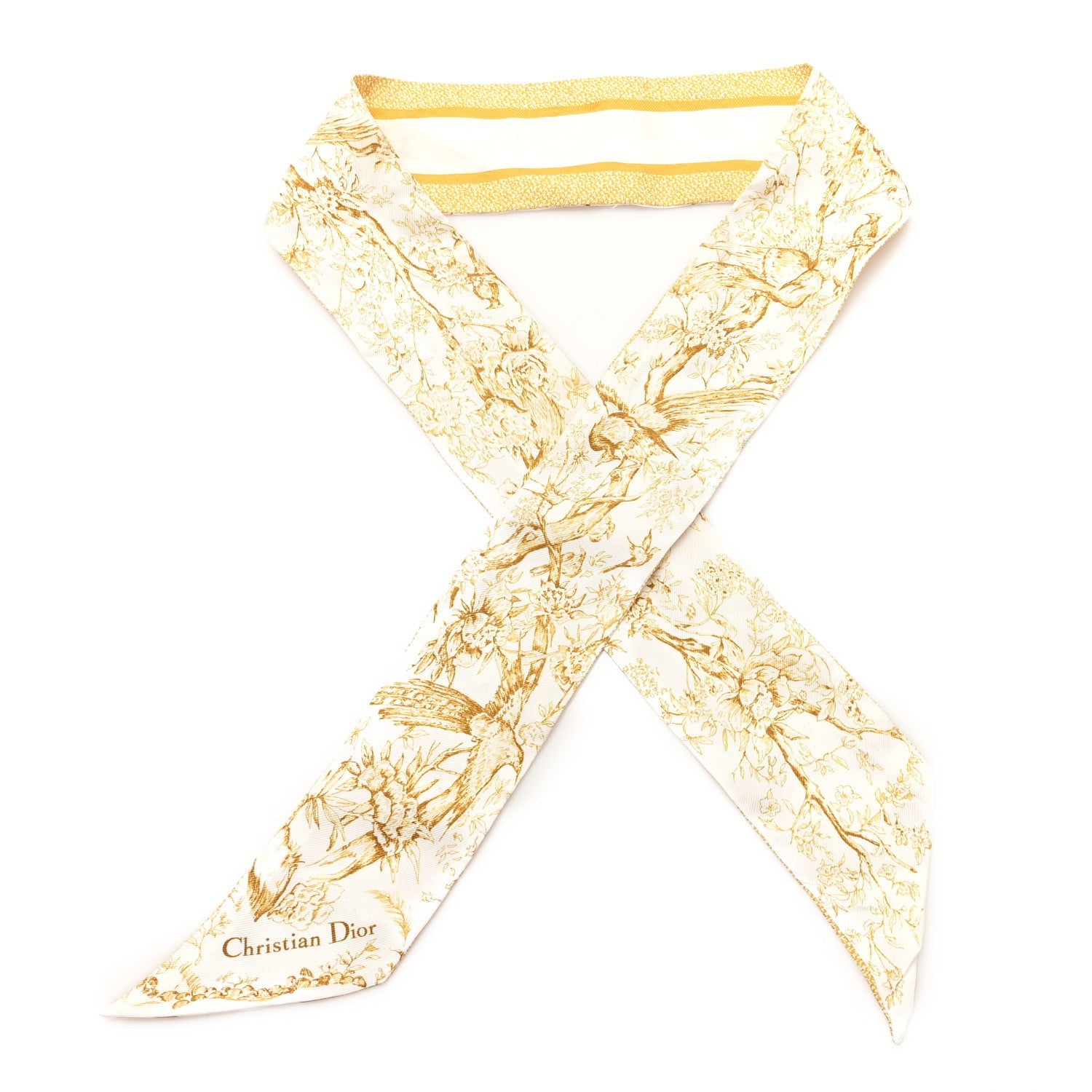 Silk Floral Mitzah Scarf Yellow