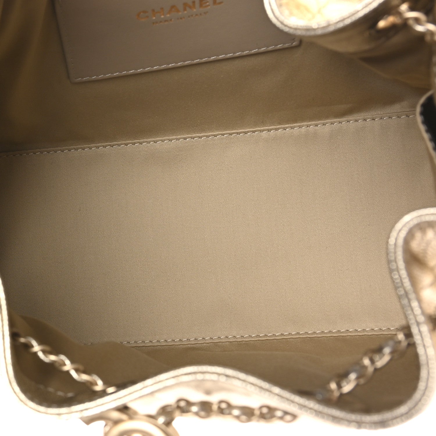 Metallic Caviar Quilted Small Chanel 25 Handbag Gold
