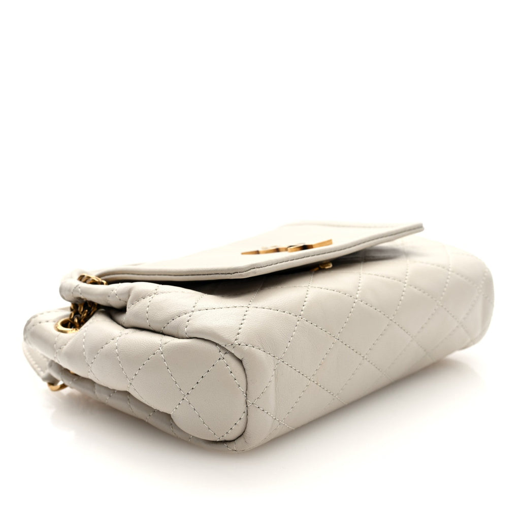 Lambskin Quilted Monogram Mini Nolita Crema Soft
