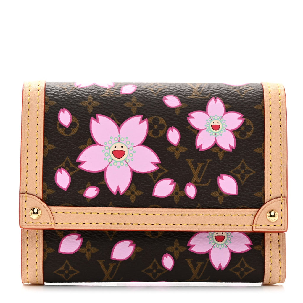 LV X TM Monogram Cherry Blossom Victorine Wallet Sakura Brown
