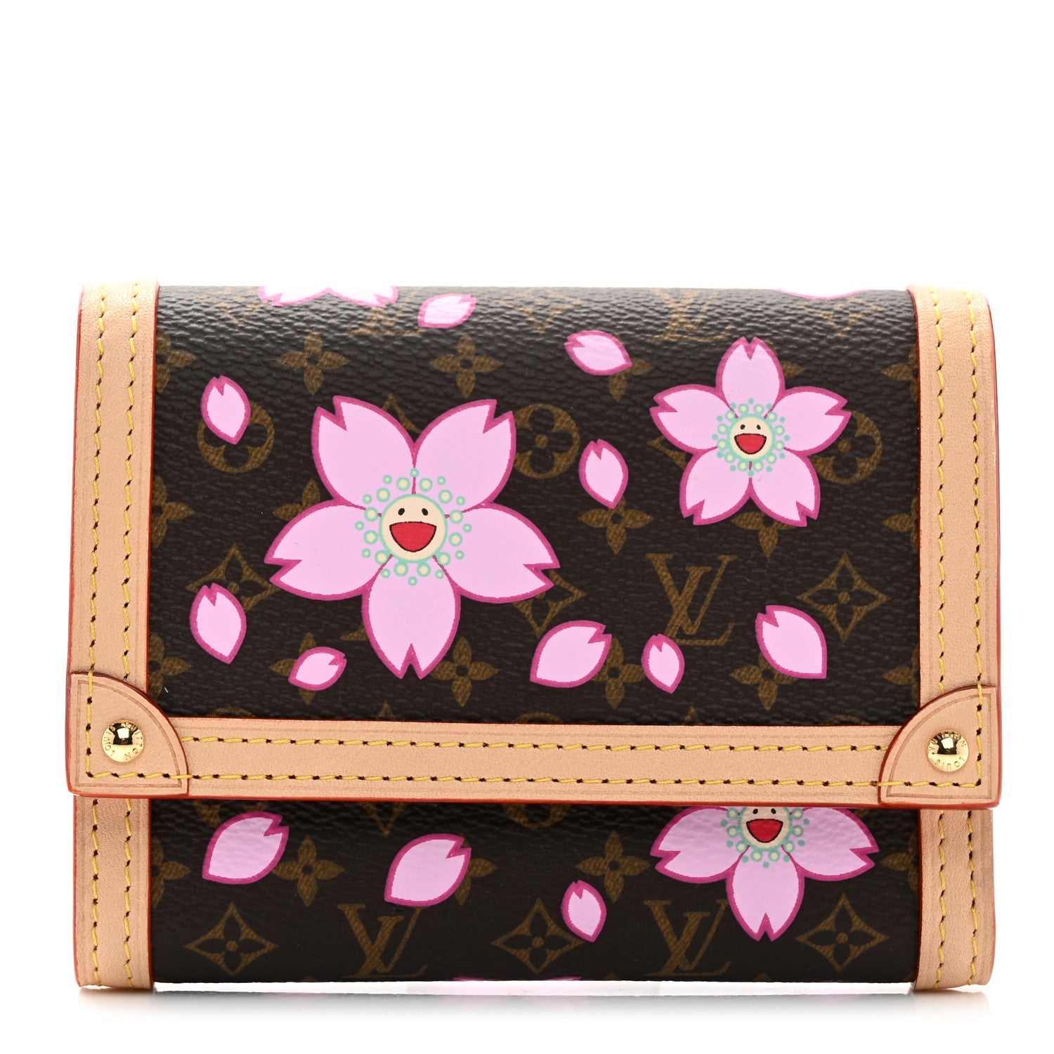LV X TM Monogram Cherry Blossom Victorine Wallet Sakura Brown