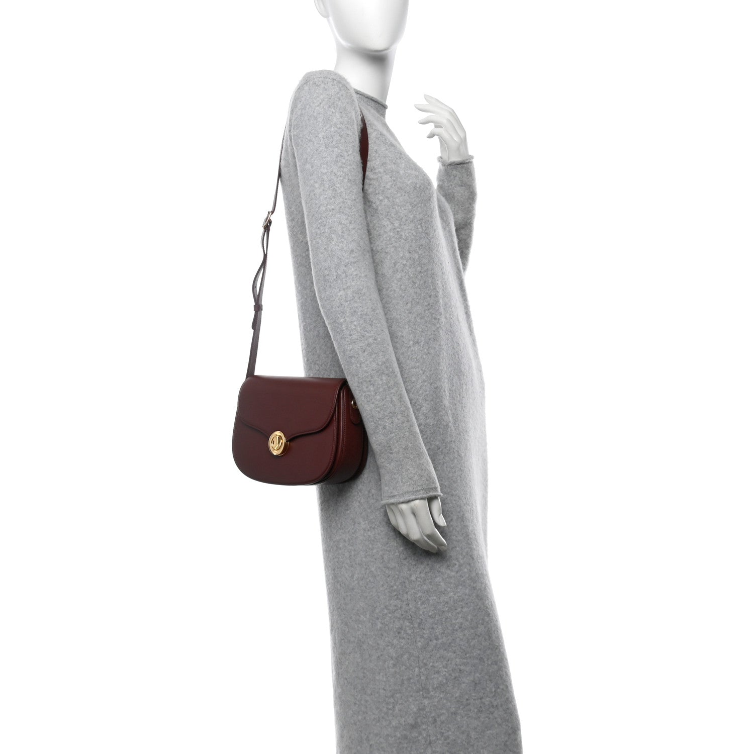 Grained Calfskin Small Ghiera Bag Azuki Beans