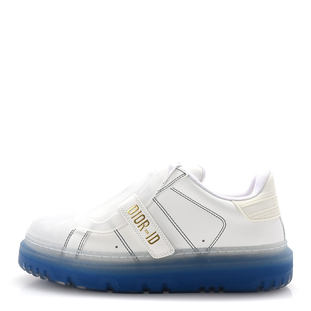 Calfskin Clear Rubber Dior-ID Platform Sneakers 36.5 White Deep Blue