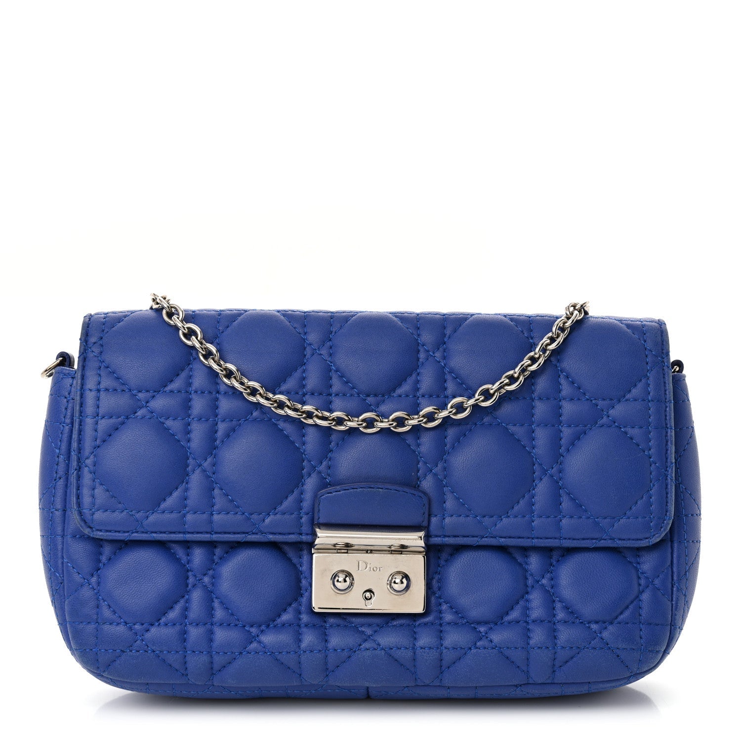 Lambskin Cannage Miss Dior Promenade Pouch Blue