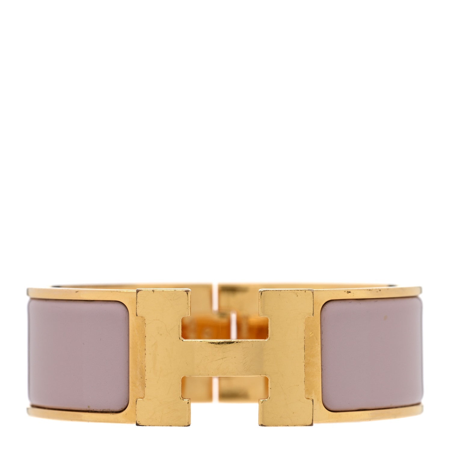 Enamel Wide Clic Clac H Bracelet PM Rose Dragee