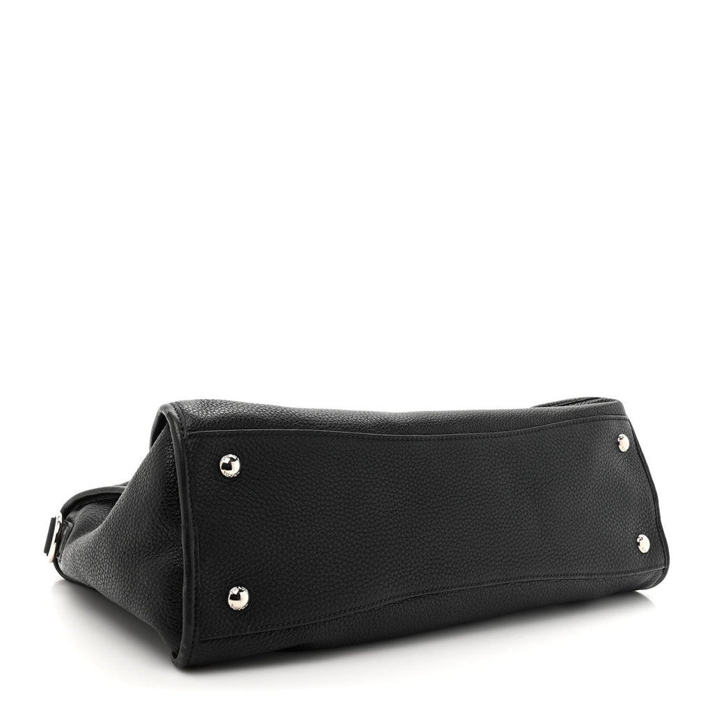Vitello Phenix Shopping Satchel Black