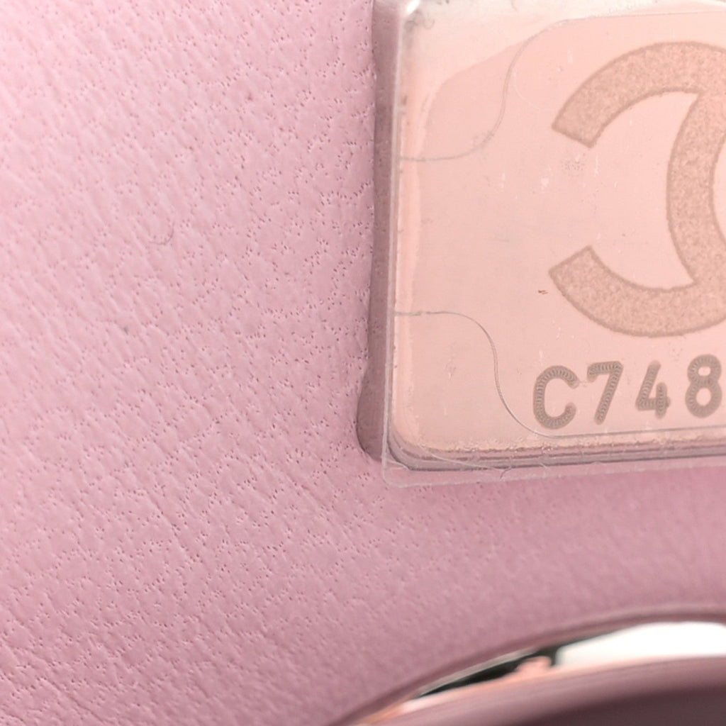Iridescent Caviar Quilted Mini Coco Handle Flap Pink