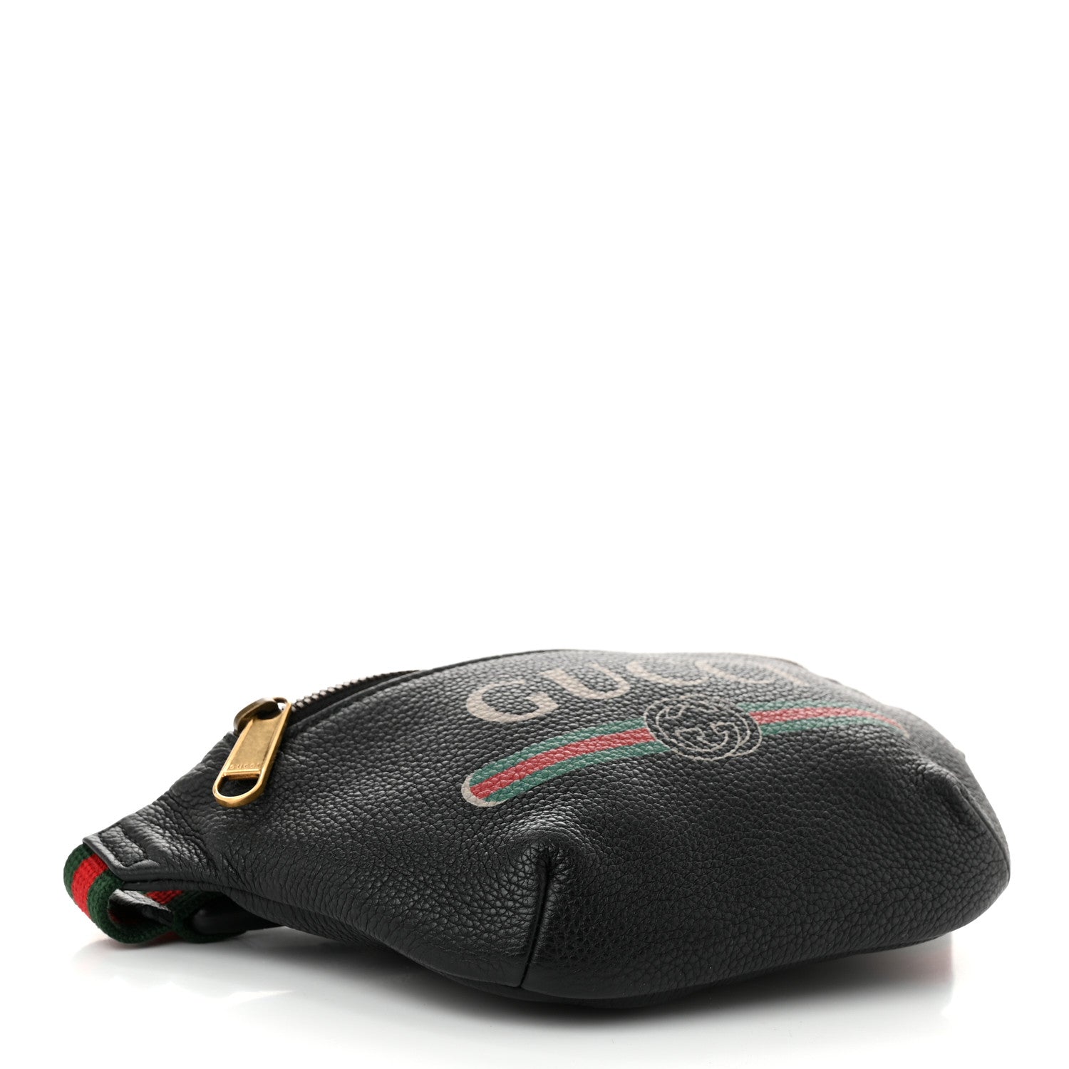 Grained Calfskin Small Logo Belt Bag Black