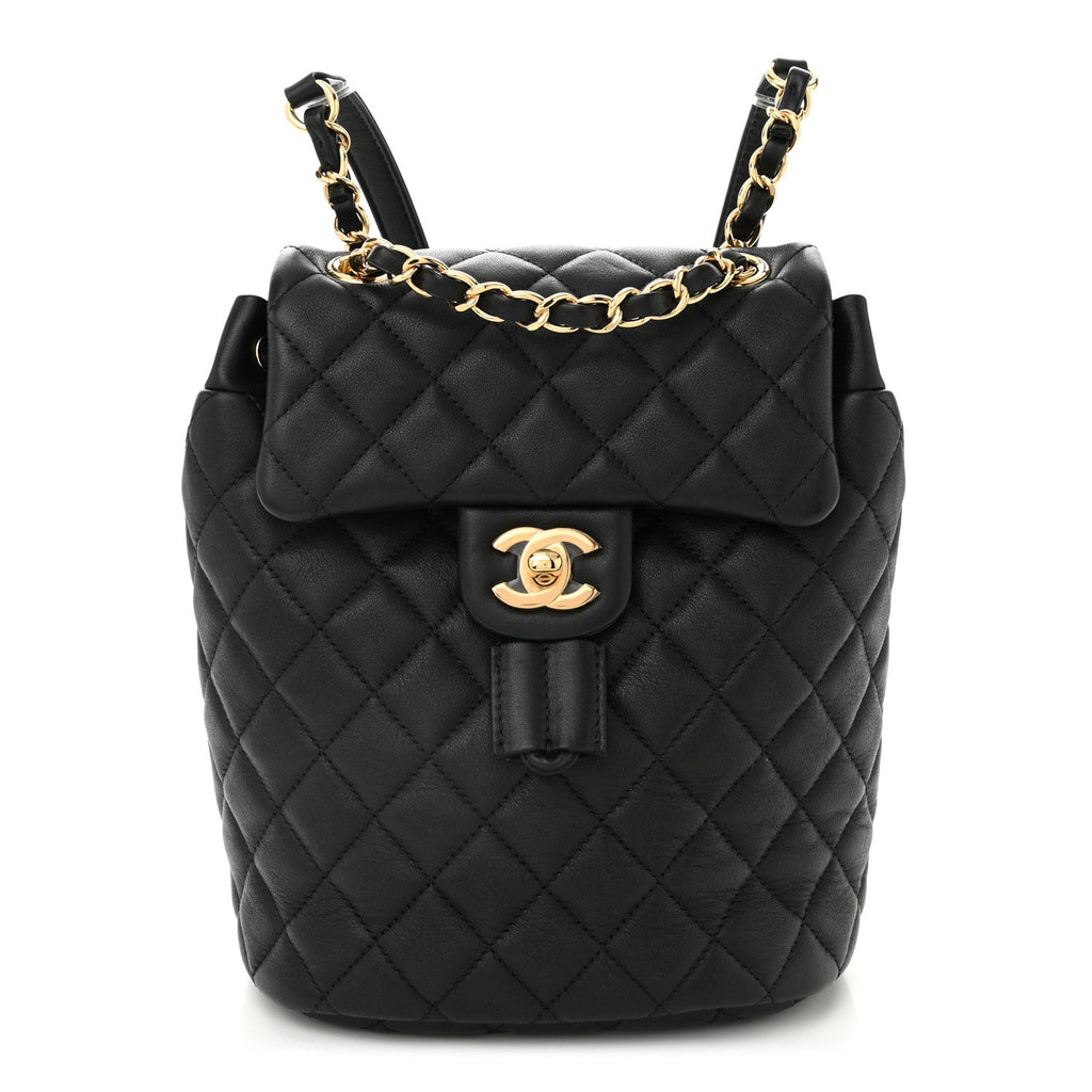 Calfskin Quilted Mini Urban Spirit Backpack Black