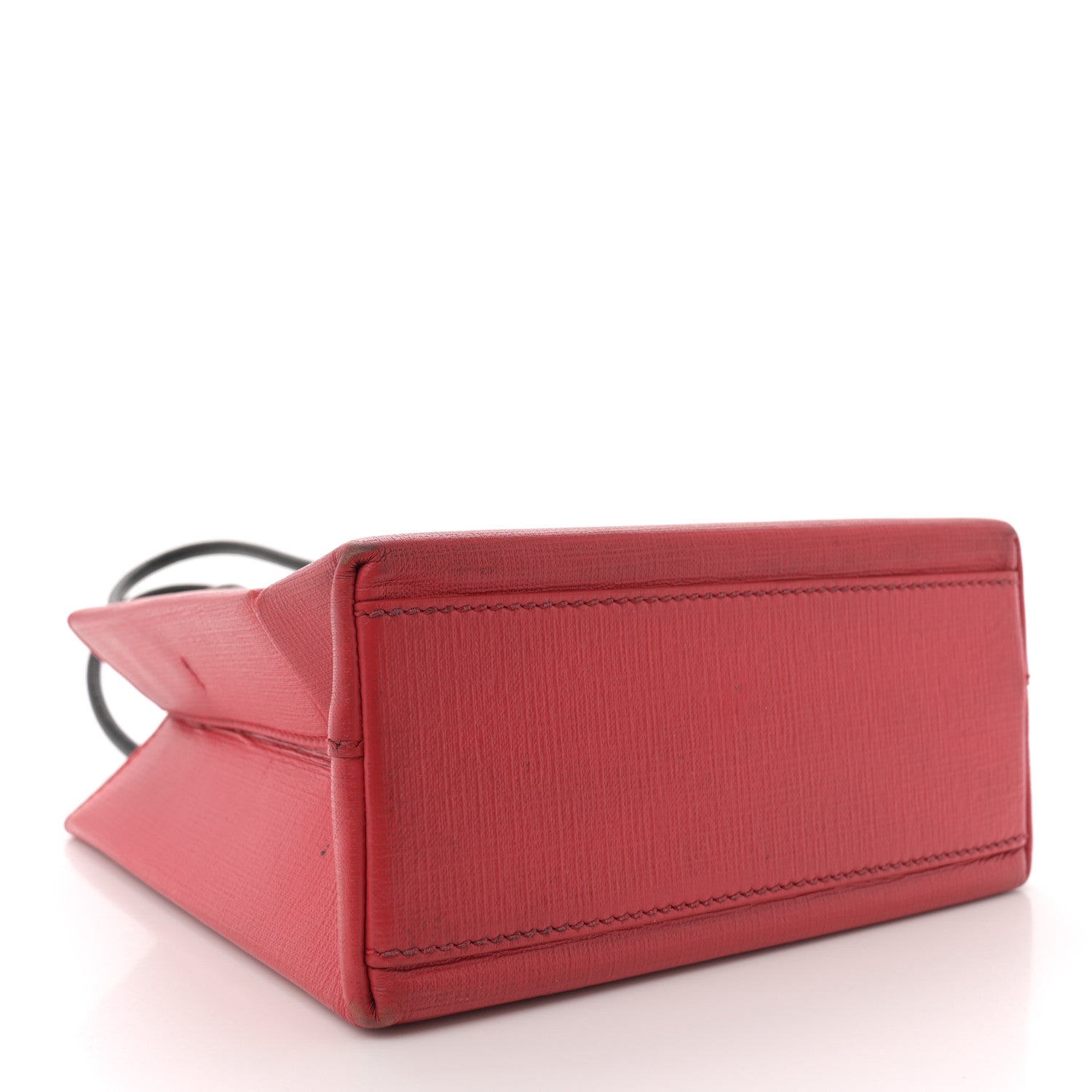 Squared Calfskin Logo North South Shopper Tote XXS Red