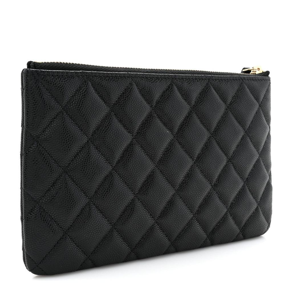 Caviar Quilted Small CC Cosmetic Case Black