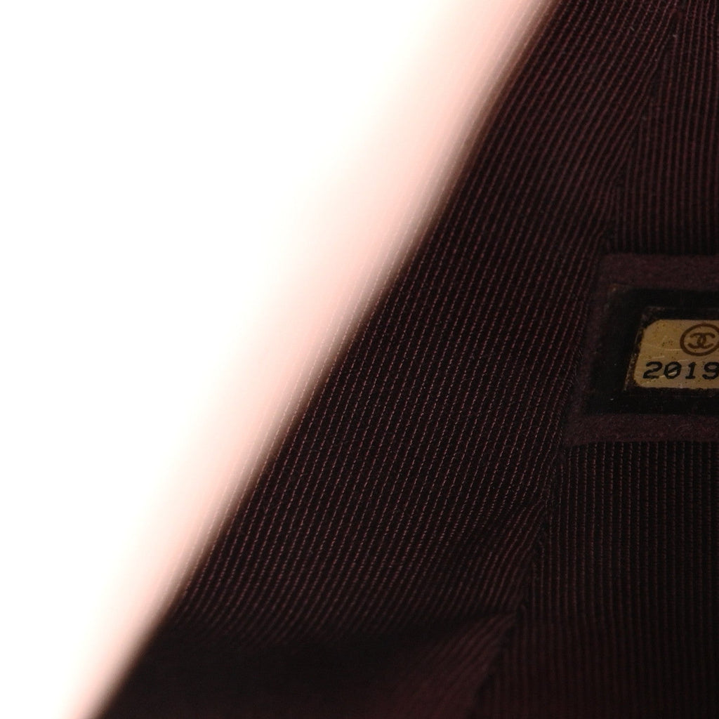 Aged Calfskin Quilted Chain Accordion Flap Dark Pink