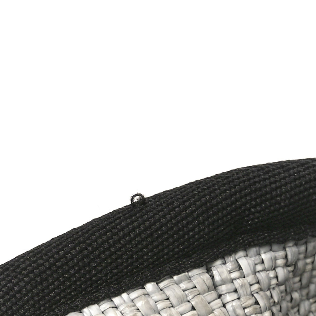 Woven Straw Raffia Small Deauville Tote Grey