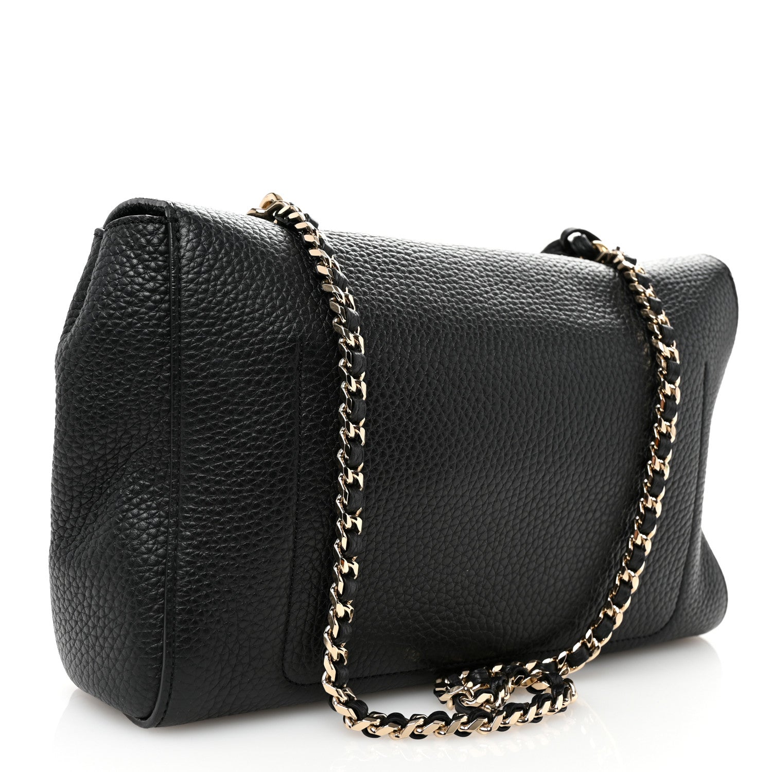 Small Classic Grain Calfskin Medium Lily Black
