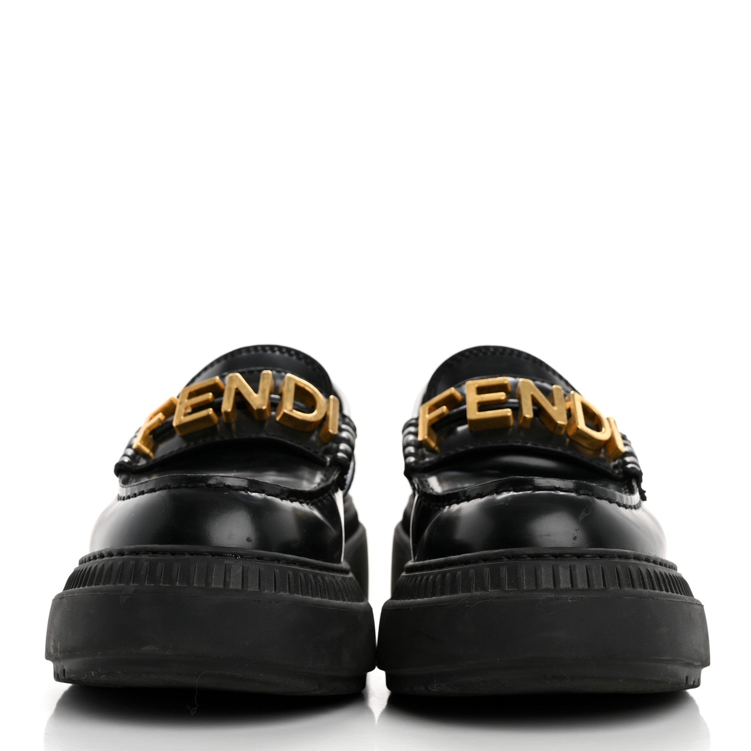 Vitello Abrasivato Fendigraphy 50mm Loafers 36 Black
