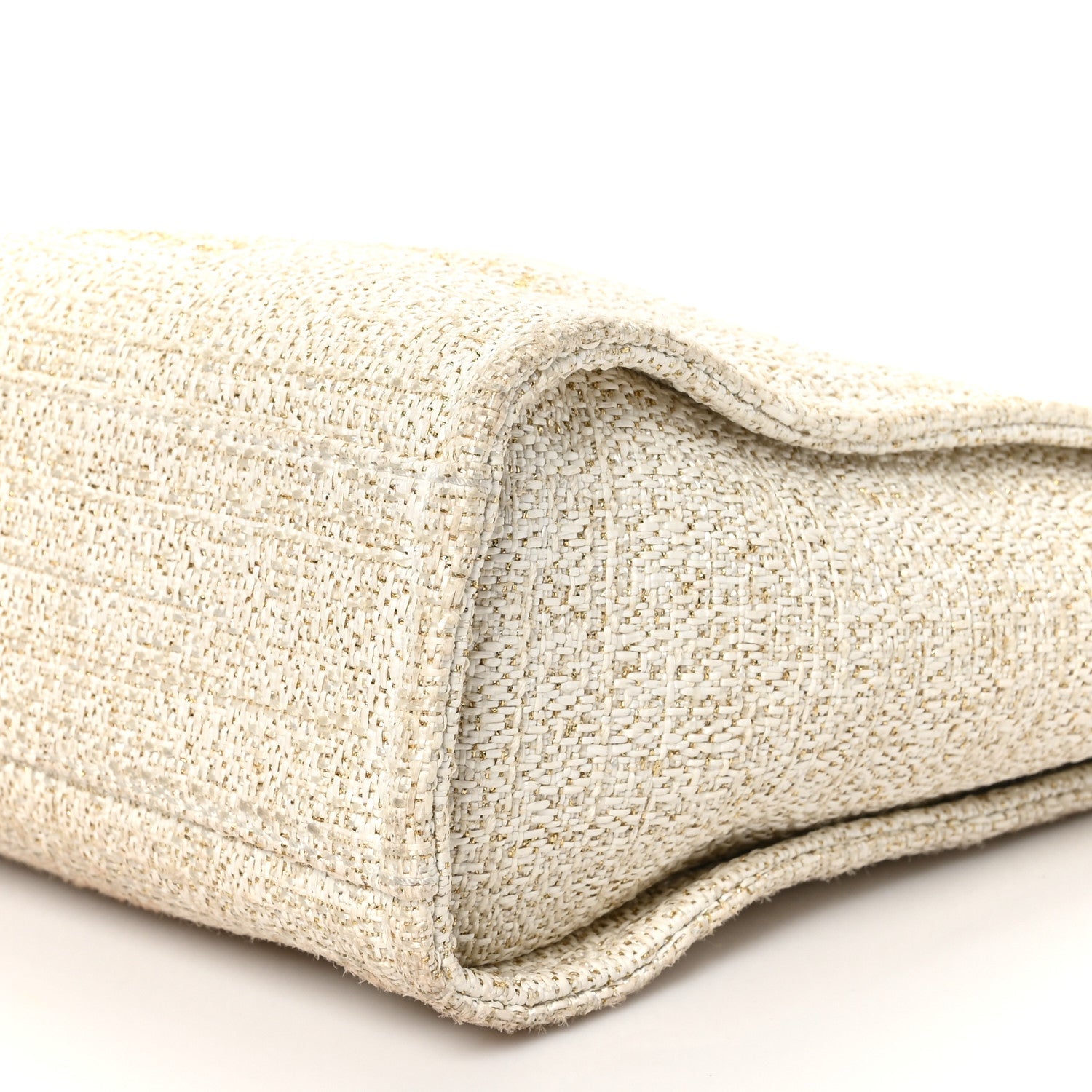 Lurex Boucle Mini Deauville Tote White