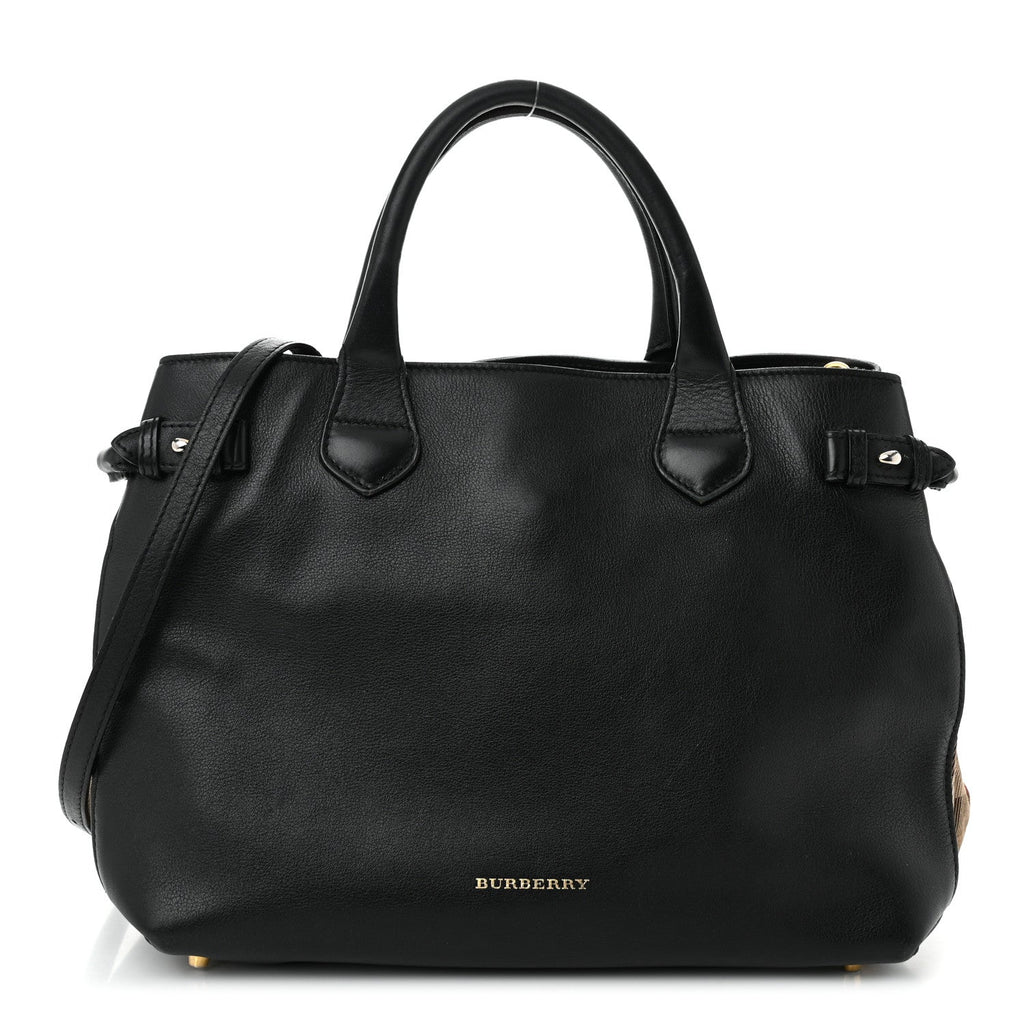 Smooth Calfskin Medium Sartorial Banner Tote Black