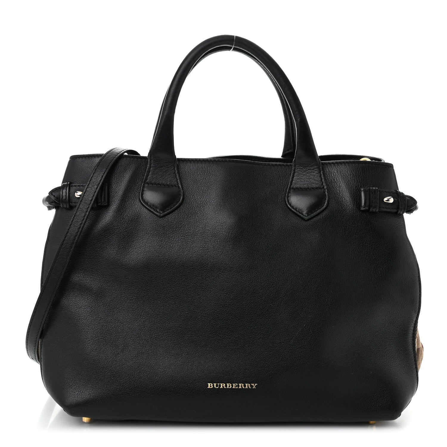 Smooth Calfskin Medium Sartorial Banner Tote Black