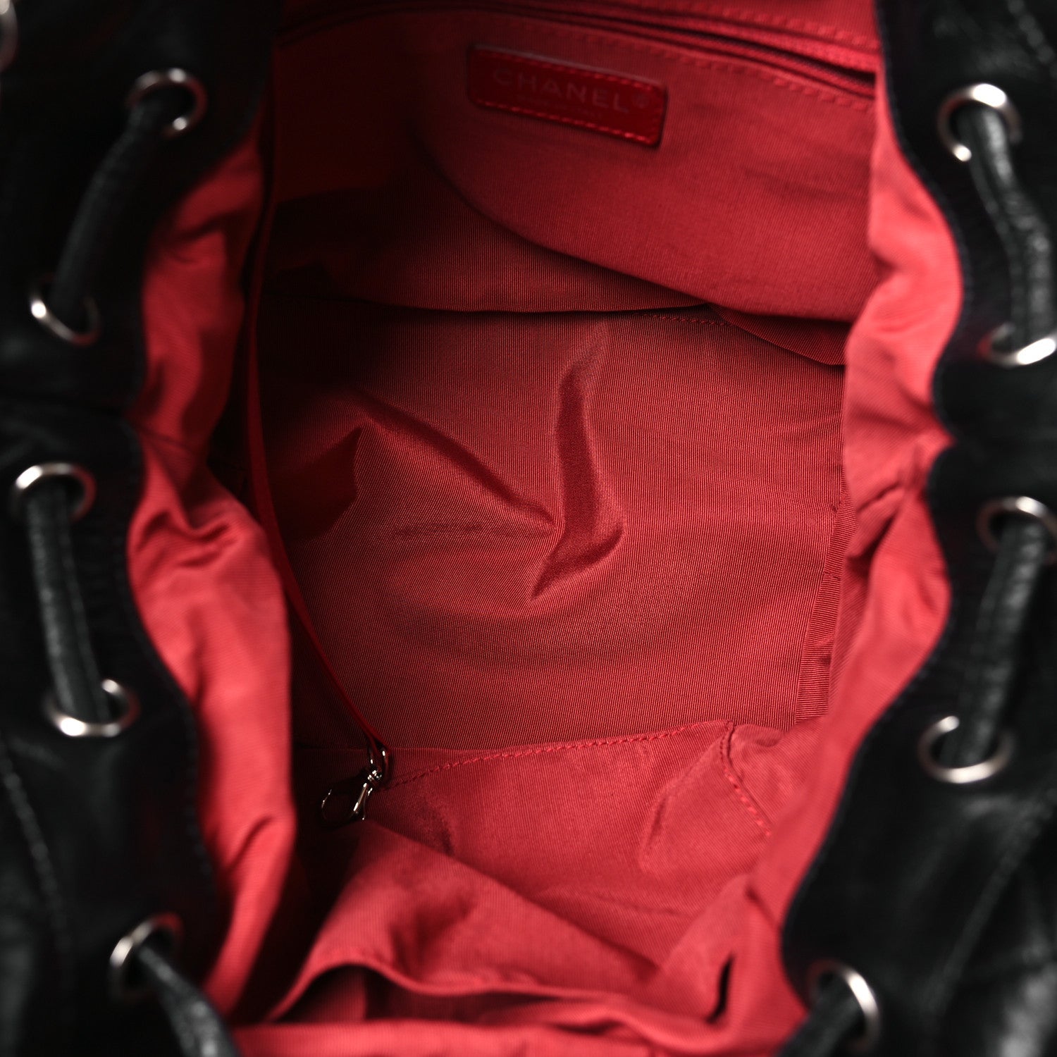 Glazed Calfskin Quilted Beijing Backpack Black