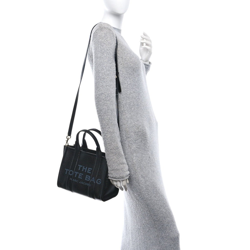 Grained Calfskin Small The Tote Bag Black