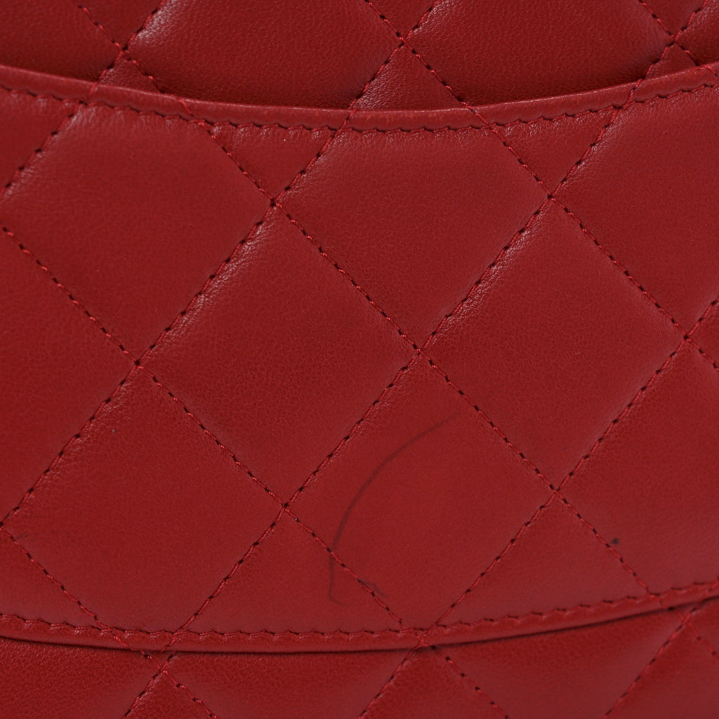 Lambskin Quilted Wallet On Chain WOC Red Pink