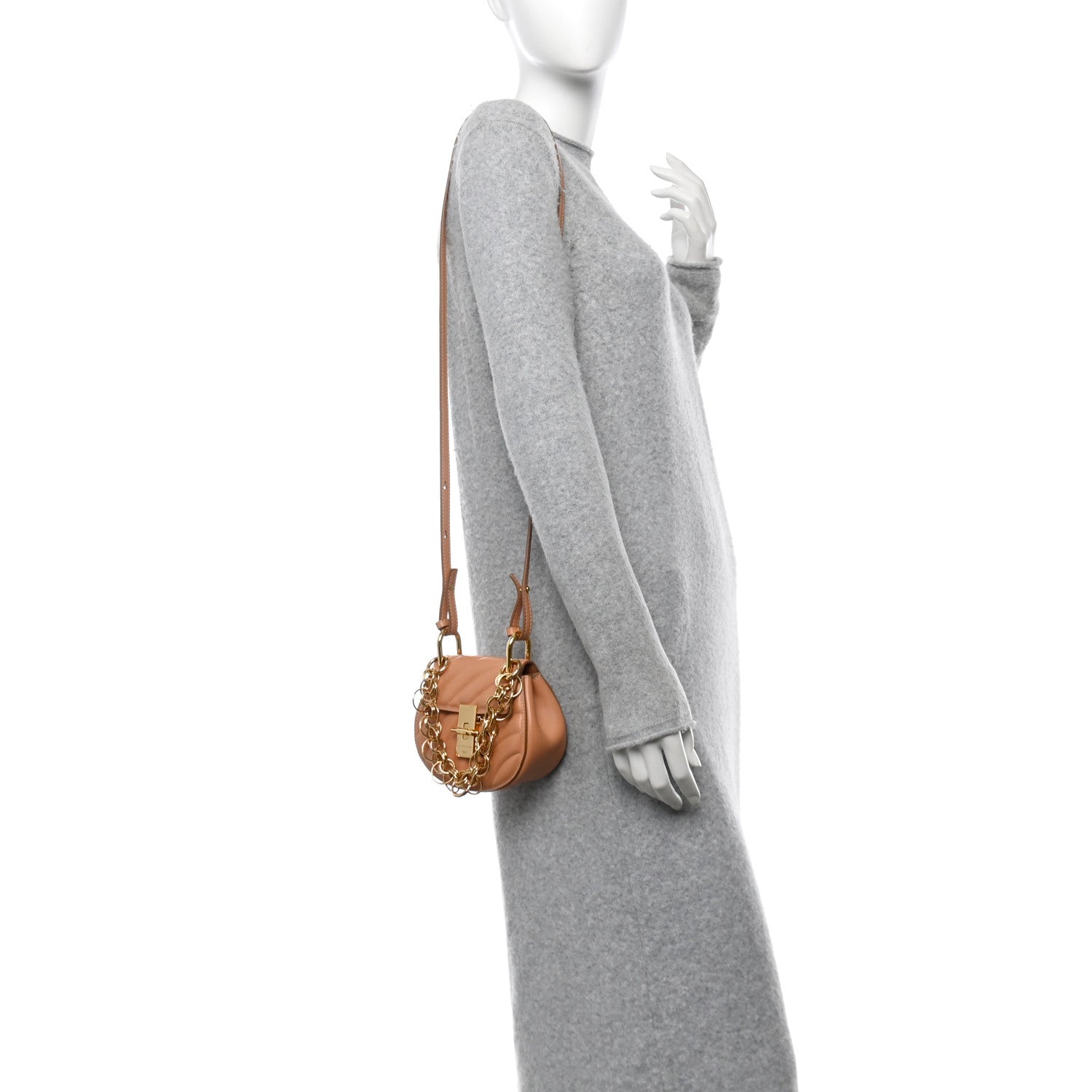 Calfskin Quilted Mini Drew Bijou Shoulder Bag Blushy Pink