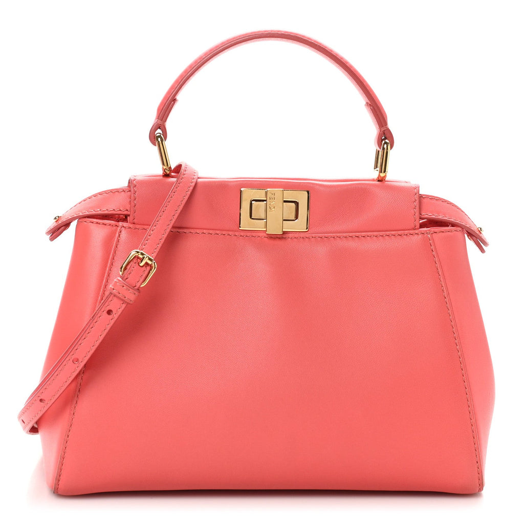 Nappa Stacked Bar Mini Peekaboo Iconic Satchel Lampone