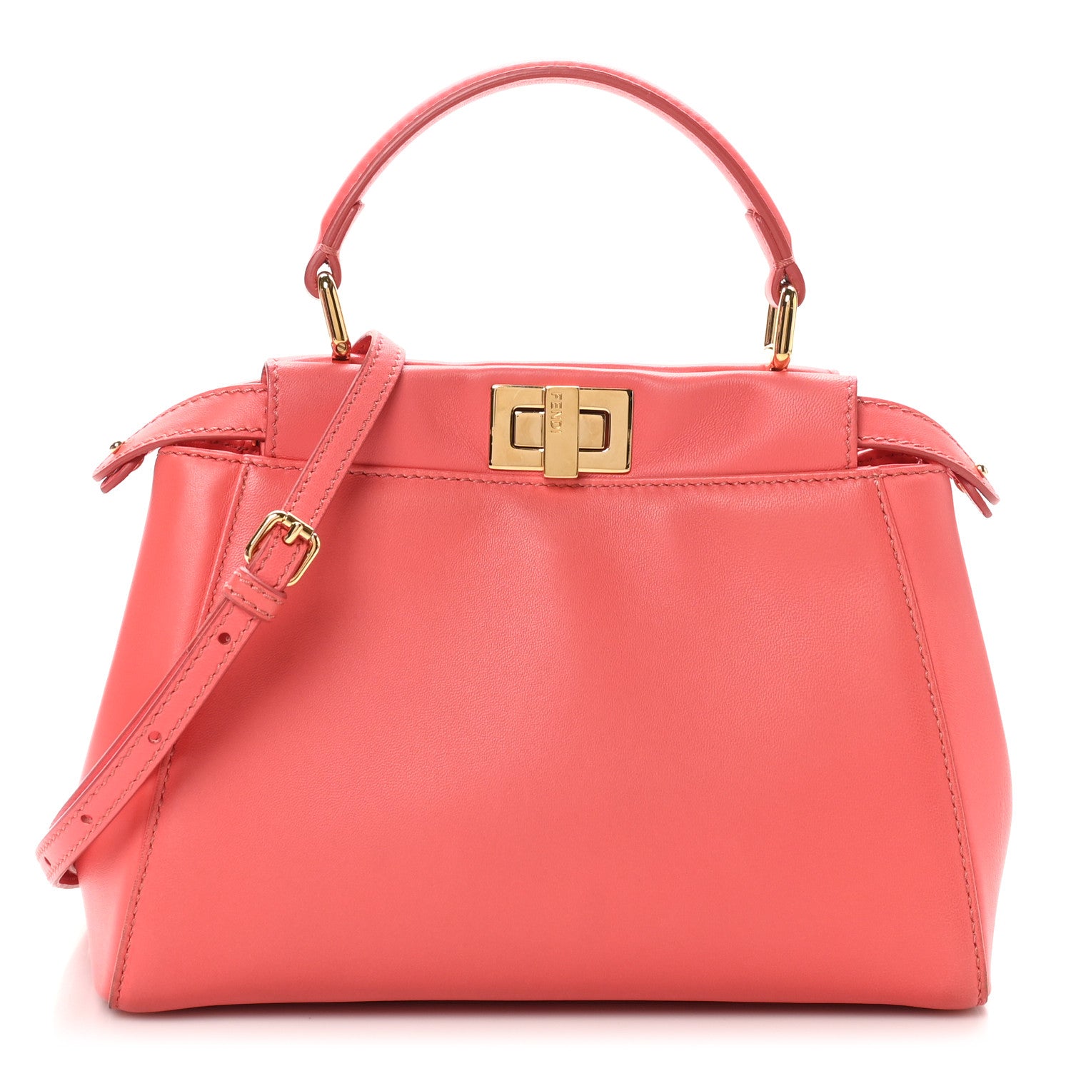 Nappa Stacked Bar Mini Peekaboo Iconic Satchel Lampone