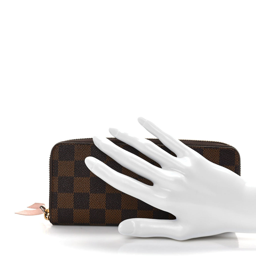 Damier Ebene Clemence Wallet Rose Ballerine