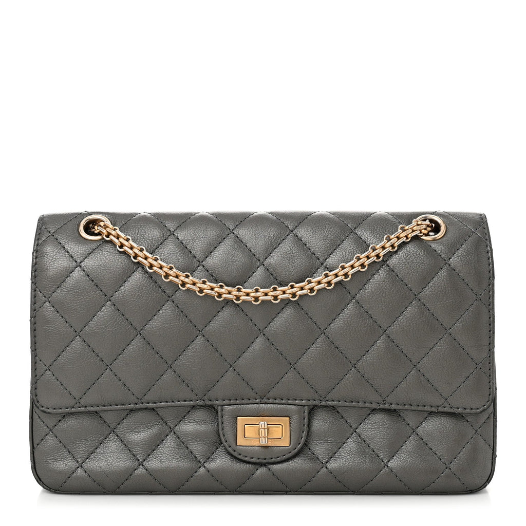 Metallic Calfskin Quilted 2.55 Reissue 226 Flap Charcoal